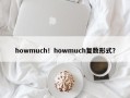 howmuch！howmuch复数形式？