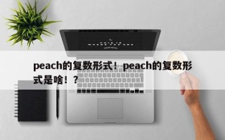 peach的复数形式！peach的复数形式是啥！？
