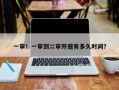 一审！一审到二审开庭有多久时间？