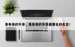 各有各的不幸，各有各的不幸最著名的名言！