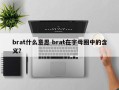 brat什么意思 brat在字母圈中的含义？