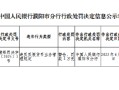 台前德商村镇银行被罚4万元：违反反假货币业务管理规定