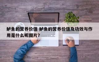 鲈鱼的营养价值 鲈鱼的营养价值及功效与作用是什么呢图片？