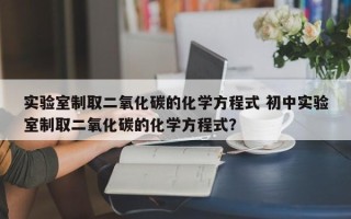 实验室制取二氧化碳的化学方程式 初中实验室制取二氧化碳的化学方程式？