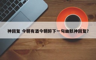 神回复 今朝有酒今朝醉下一句幽默神回复？