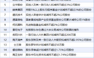 6月30日增减持汇总：暂无增持 飞龙股份等20股减持（表）